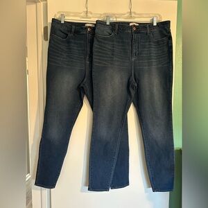 2 LC Lauren Conrad Super Skinny Jeans Sz 16